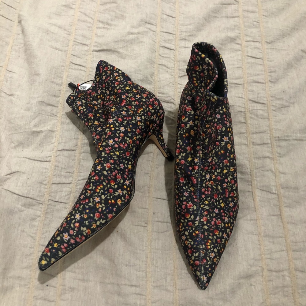 Zara floral sock boot